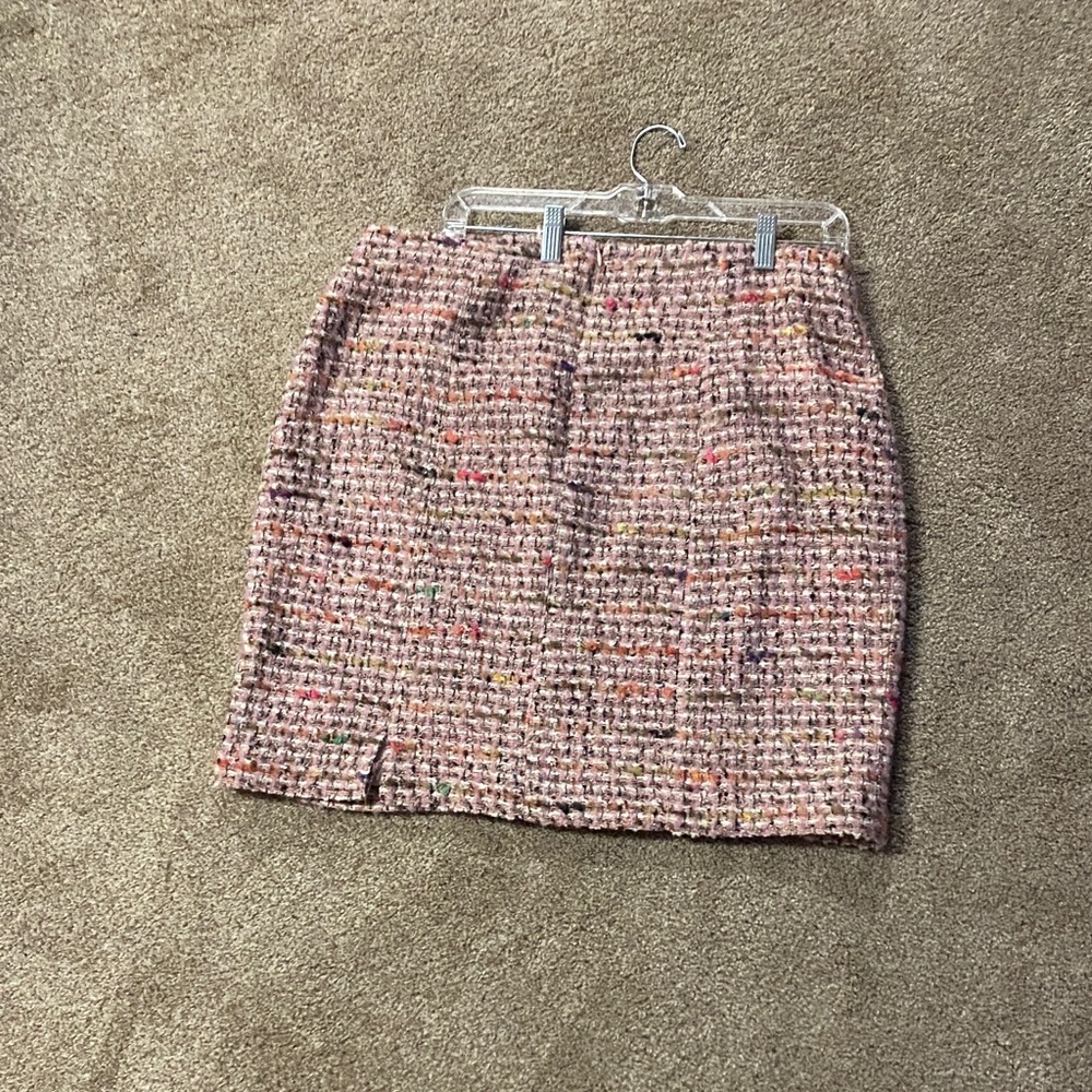Ann Taylor Blush Tweed Pencil Skirt with Multicolor Flecks
